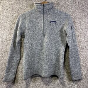 Patagonia‎ Better Sweater Womens Small Gray 1/4 Zip Fleece Pullover Top